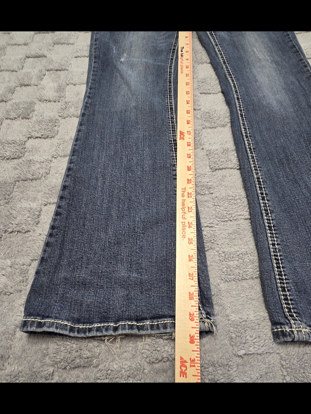 Ariya Jeans Women's Size 11/12 Blue Mid Rise Bootcut Stretch Denim Western Y2K - Picture 3 of 13